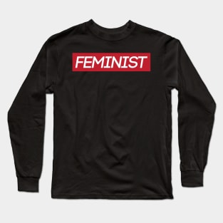 Red Feminist Logo Long Sleeve T-Shirt